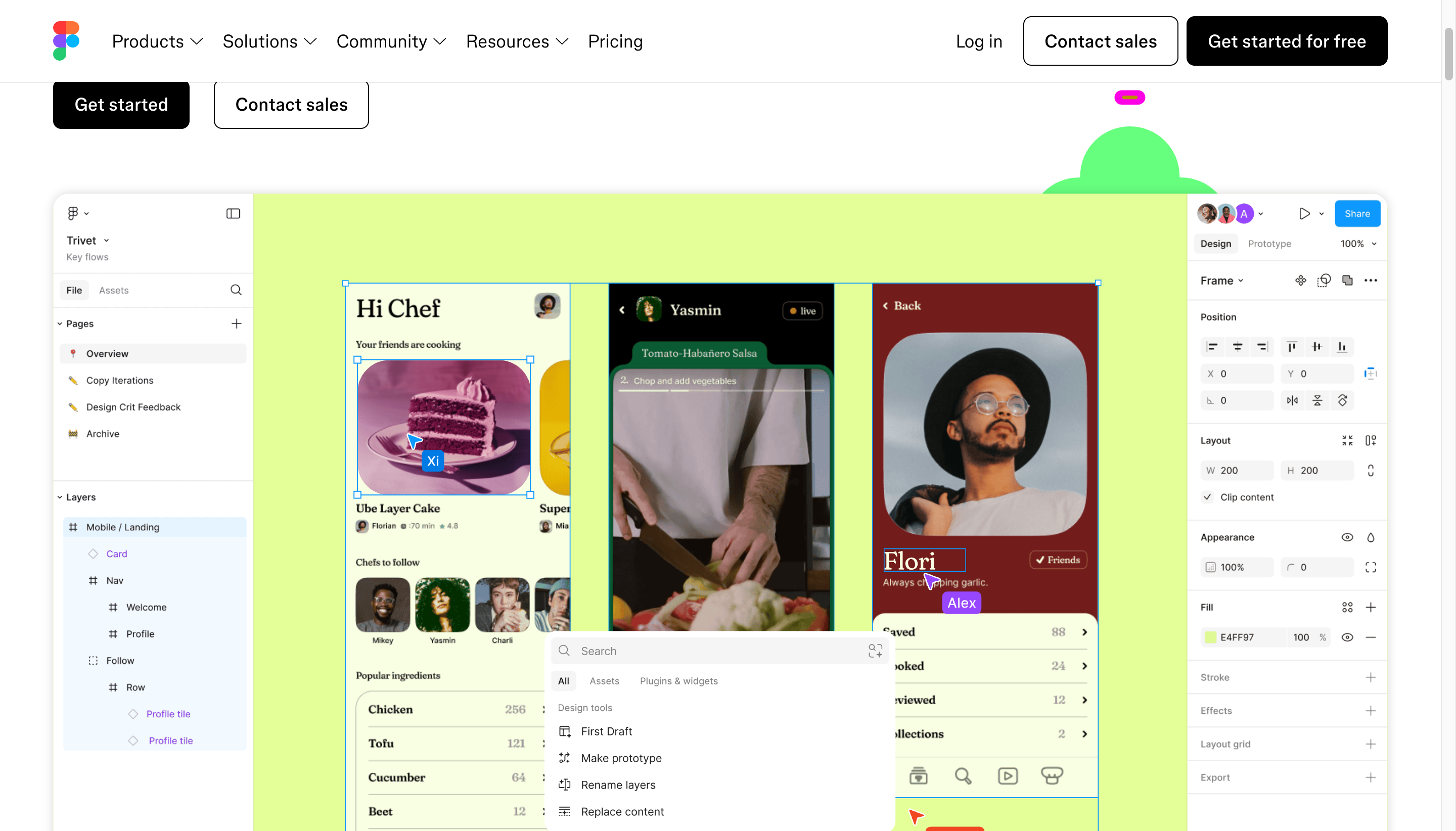 Figma design and prototype editor